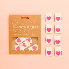 Load image into Gallery viewer, Sarah Hearts - Pink Heart - Premium Woven Labels