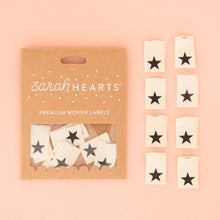 Load image into Gallery viewer, Sarah Hearts - Black Stars - Organic Cotton Labels