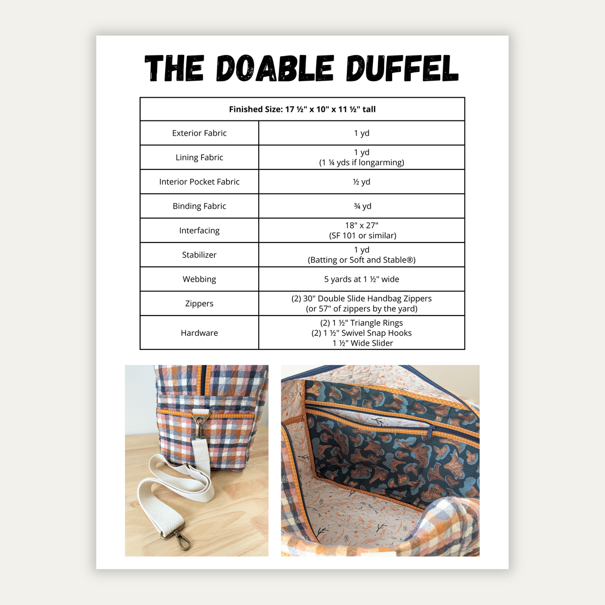 Doable Duffel (PDF Pattern)