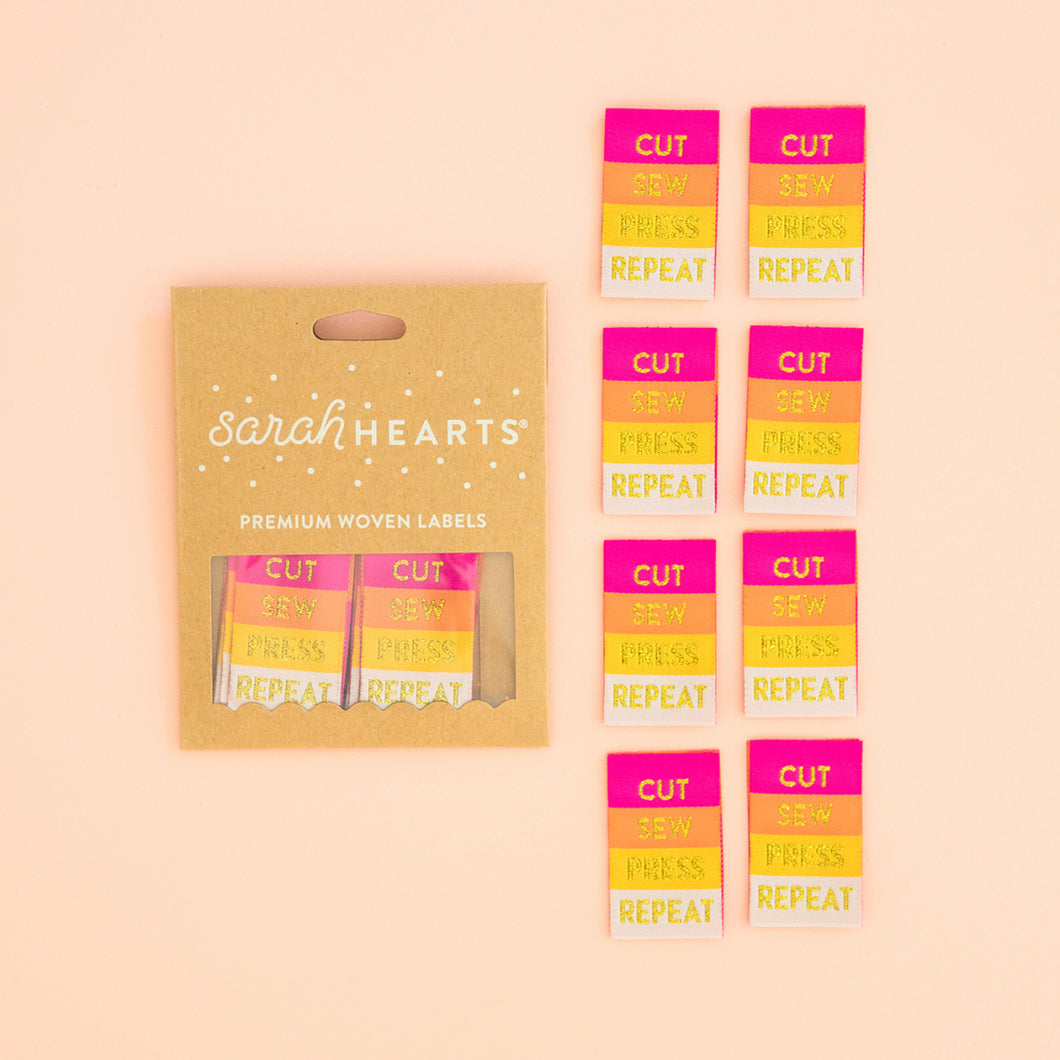 Sarah Hearts - Cut Sew Press Repeat Labels