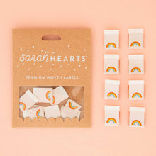Load image into Gallery viewer, Sarah Hearts - Mini Rainbow Woven Labels

