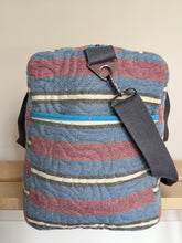 Load image into Gallery viewer, Blue and Red Stripe Duffle Bag
